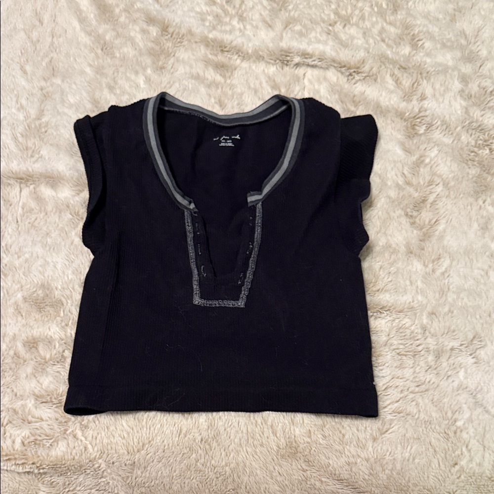 Urban Outfitters Black Tee with Gray Trim - Never Worn